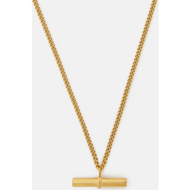 Gold Stainless Steel T-bar Pendant Necklace - Accessorize - One Size