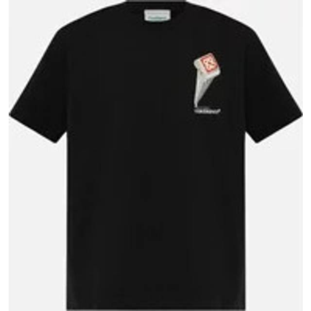 Men's Casablanca Mens T Shirts Leaning Column Regular Fit Crew Neck Summer Cotton Top - Black - Size: 36