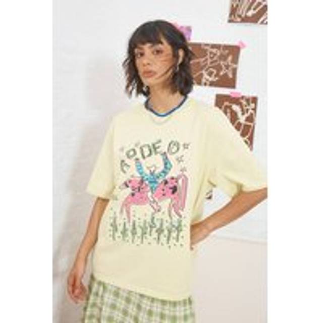 Womens Tony Rodeo Print Oversized T-Shirt - Green - 12