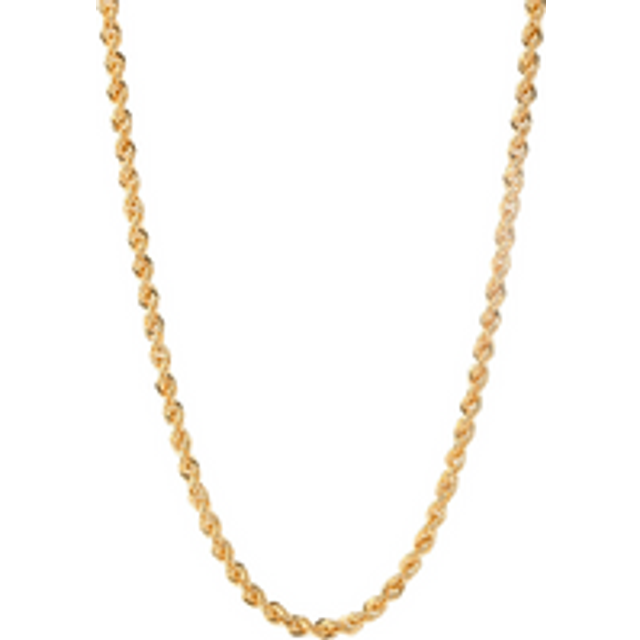 Fine 14ct Solid Gold Italian Hallow Rope Chain Necklace
