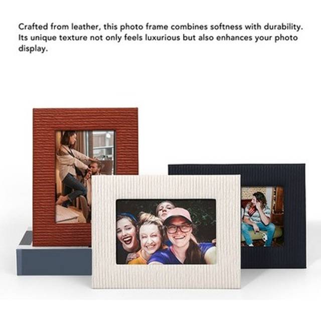 Leather Photo Frame Unique Texture Tabletop Picture Frame For Home Office