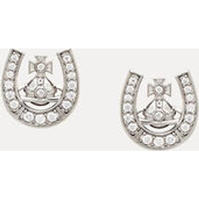 Womens Vivienne Westwood Jewellery Mare Platinum-Plated 925 Sterling Silver and Cubic Zirconia Earrings