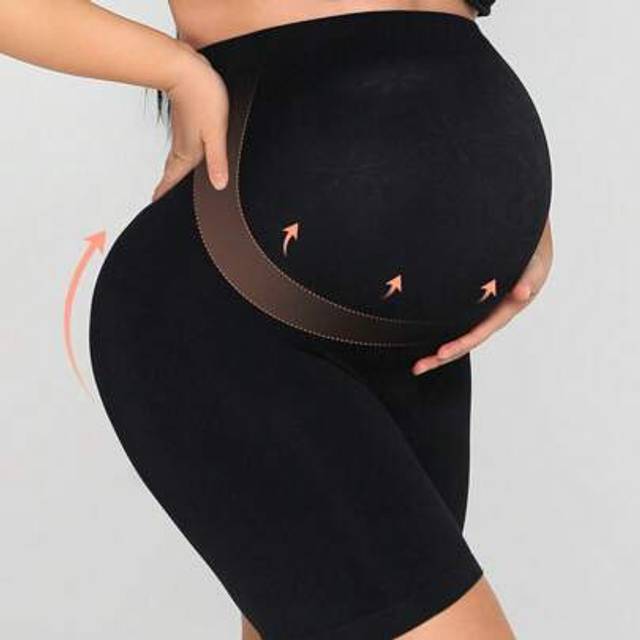 SHEIN Maternity High Elasticity Cropped Leggings Suitable For Daily Wear