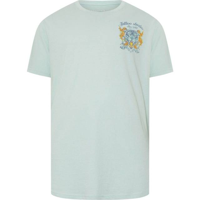 BadRhino Acid Wash Graphic T-Shirt - Blue, Blue, Size 4Xl, Men - 4XL