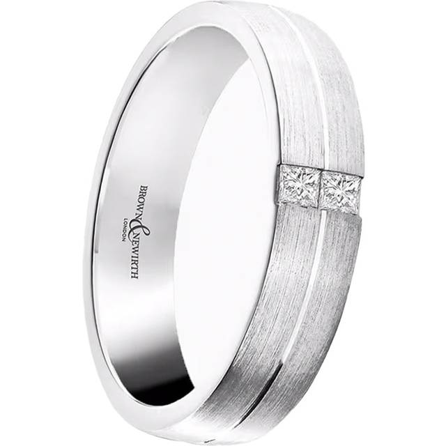 18ct White Gold 0.10ct GSI Diamond 5mm Wedding Band - Z+2