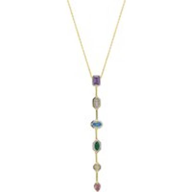Kaleidoscope Y Lariat Sterling Silver Drop Necklace