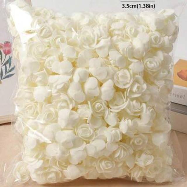 SHEIN 50/100/200/300/400/500pcs Artificial Mini Foam Roses Heads, Loose Fake Flowers For DIY Crafts, Wedding Bouquets, Baby Shower, Party Table Decor, Home