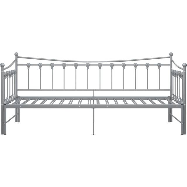 vidaXL Pull-out Sofa Bed Frame without Mattress Grey Metal 90x200 cm