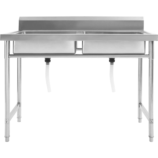 vidaXL Kitchen Sink Double Basin Stainless Steel, Silver