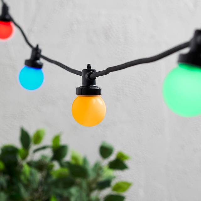 Pro Connect 45m 90 Multi Coloured Connectable Festoon Lights Black Cable