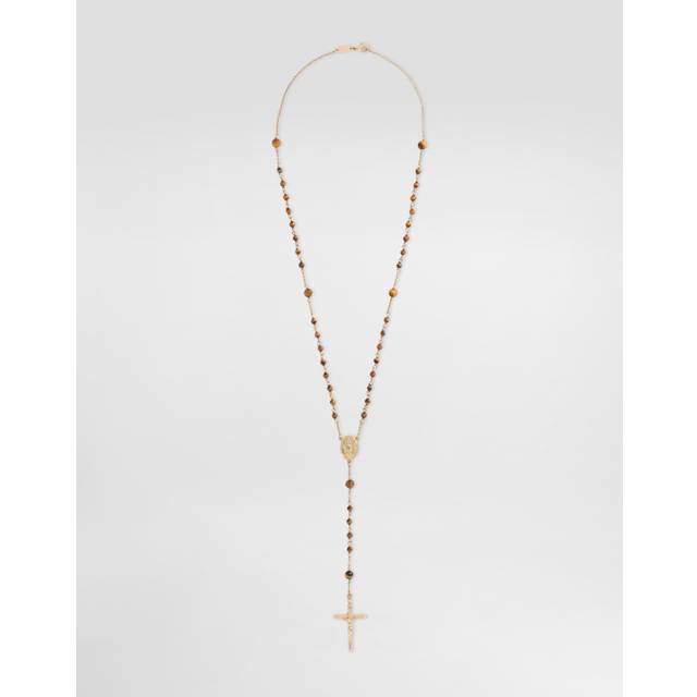 Dolce & Gabbana Rosary Necklace Stones - Man Bijoux Gold Metal Onesize