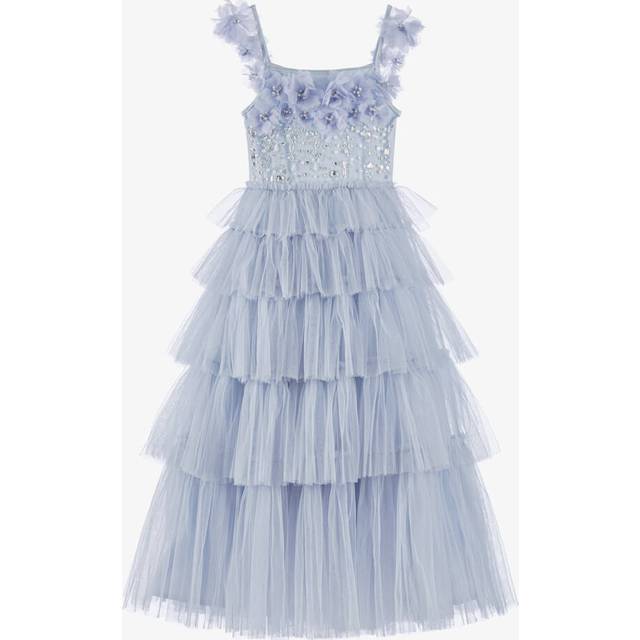 Tutu Du Monde Girls Long Lavender Blue Tiered Tulle Dress - 10-11 year