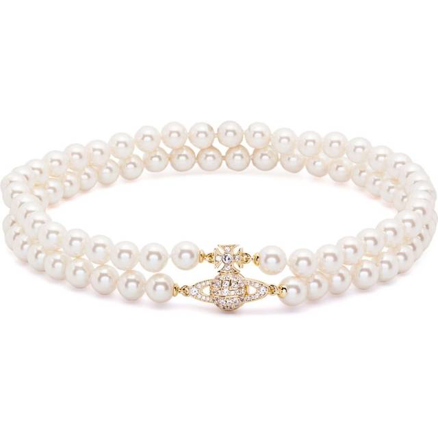 Vivienne Westwood - Graziella choker necklace - women - Gold Plated Brass/Faux Pearl - OS - Pink
