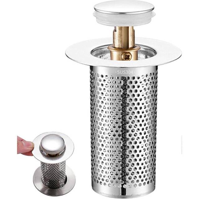 (As show, One size) Sink Drain Strainer | Bathroom Drain Plug | Shower Hair Catcher Anti-Clog Drain Strainer for Home Toilet Bathroom Sink Tub