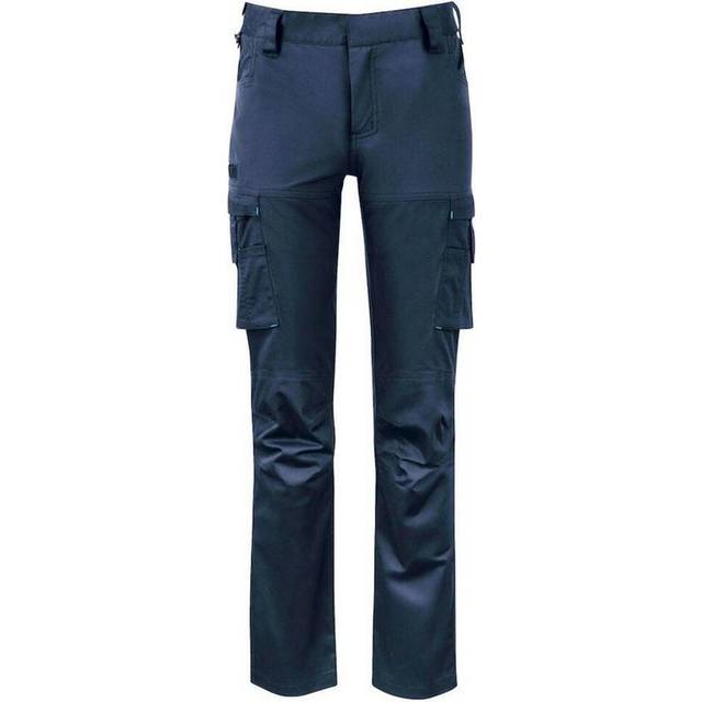 (33R, Navy) Projob Womens/Ladies Stretch Cargo Trousers