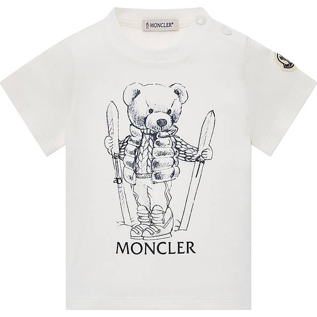 Moncler Enfant Boys White Cotton Skiing Bear T-Shirt - 9-12 month