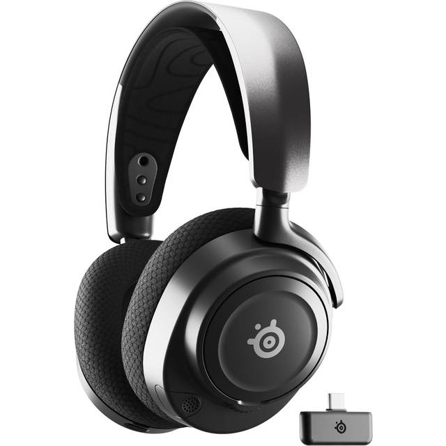 SteelSeries Arctis Nova 7 trådlöst headset för flera plattformar – Magnetiska drivenheter i neodym – 2.4GHz + mixbar Bluetooth – 38 hr USB-C-batteri – ClearCast Gen2 AI-mick –PC, PS5, Switch,VR,mobil