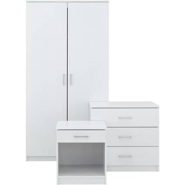 GFW Panama White 3 Piece Bedroom Furniture Set
