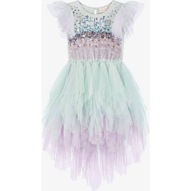 Tutu Du Monde Girls Aqua Blue & Lilac Embellished Tulle Dress - Blue/Purple - 3-4 year