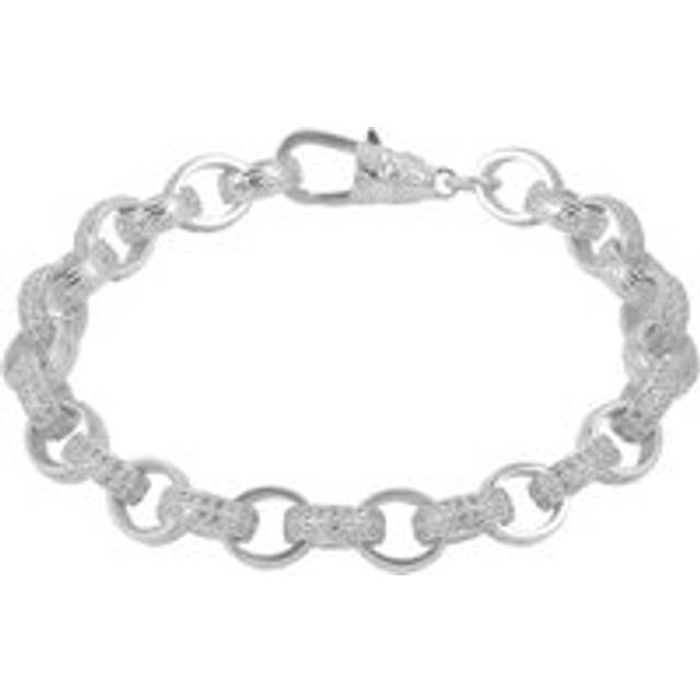 Sterling Silver Pave Bachelor's Large Belcher Chain Bracelet