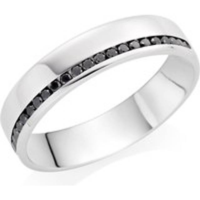Platinum Black Diamond 5mm Men's Wedding Ring