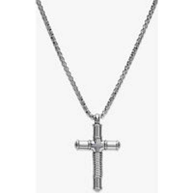 Unique Stainless Steel Cross Necklace AN-112/50CM - Silver