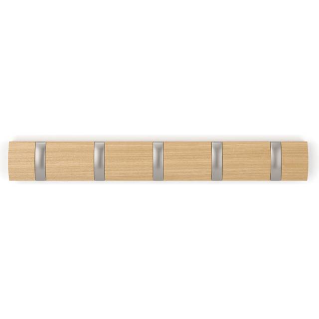 Umbra Flip Wall Mounted Coat Rack - Natural (7cm H X 55.25cm W X 3.8cm D)
