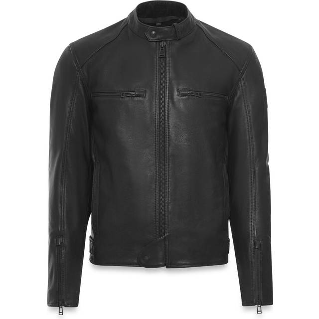 Belstaff Broughton Motorcycle Leather Jacket, black, Size XL for Men