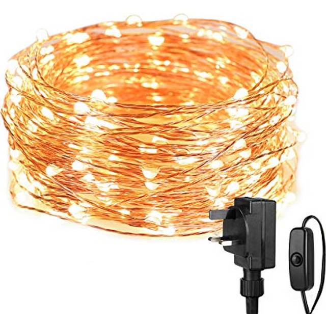 Lepro Fairy Lights 10m Copper Wire, 100 LEDs, 33ft Warm White, Mains Powered IP65 Outdoor/Indoor - Halloween, Bedroom, Wedding (PR430010-WW-UK)