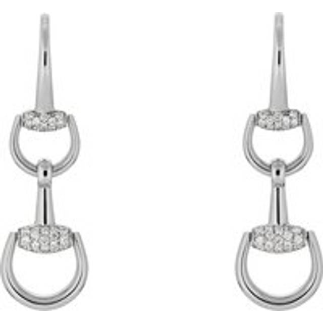 Gucci Horsebit 18ct White Chandelier 0.274ct Brilliant Cut Diamond Earrings D