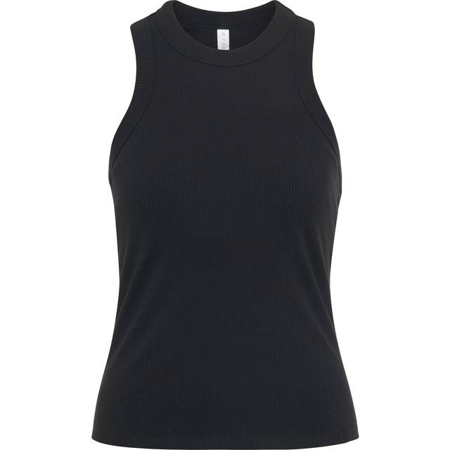 High Neck Rib Built-In Bra Tank Womens black XS Fabletics (XS)