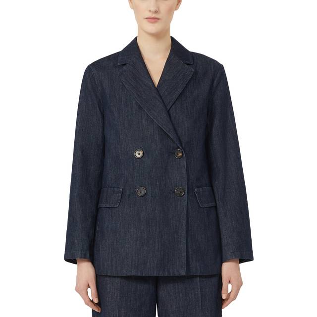 Sara Double-Breasted Denim Blazer - Blue - ‘S Max Mara translates the easy elegance of its main line into a luxurious new collection of wardrobe staples. Characterised by their technical fabrics and versatile aesthetic, you can expect a range of versatile designs, perfect for everyday wear.