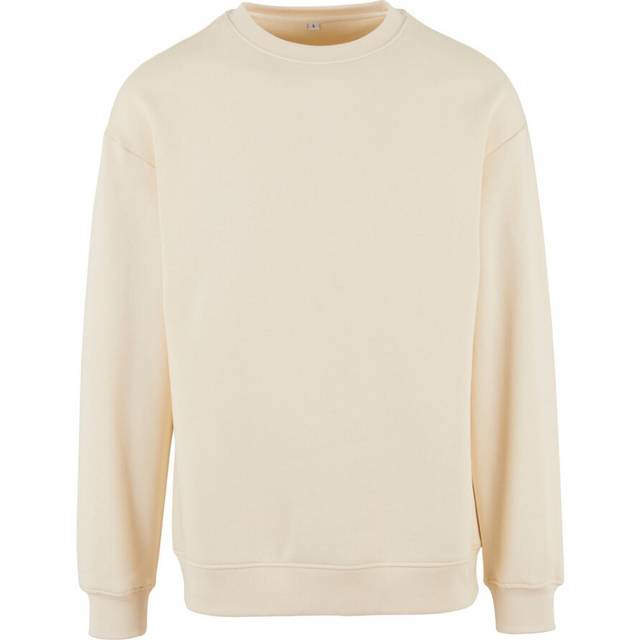(5XL, White Sand) Build Your Brand Mens Crew Neck Plain Sweatshirt