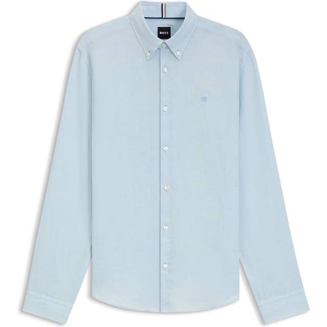 BOSS H-Roan Button Down Slim Fit Shirt - Light Blue, Light Blue, Size M, Men