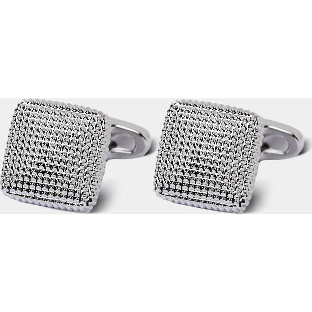 Hawes & Curtis Silver Square Textured Cufflinks Size: One Size