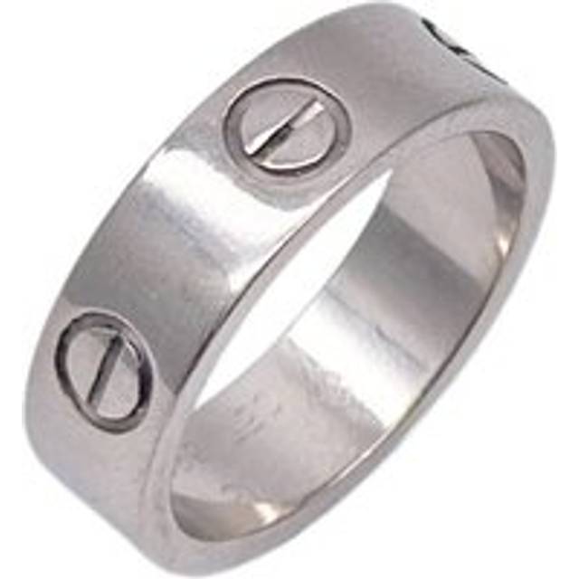 Womens Cartier Love Ring 18K White Gold wide Ring - 5.5 mm (Excellent Condition) - Metallics - One Size
