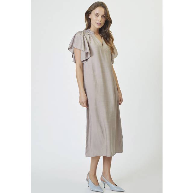 co’couture - Klänning HeraCC SS Frill - Beige