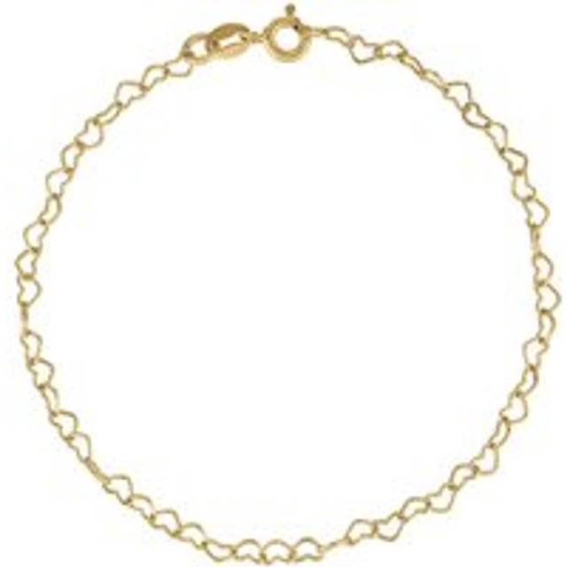 Yellow Gold Plated Heart Chain Bracelet - Silver/Gold Plated