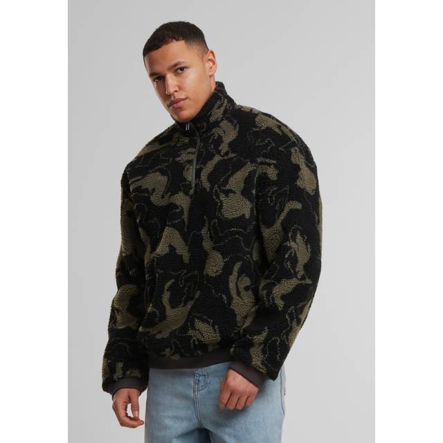 UC Men UC Oversized Pattern Teddy Troyer Olive / XXL Långärmad tröja