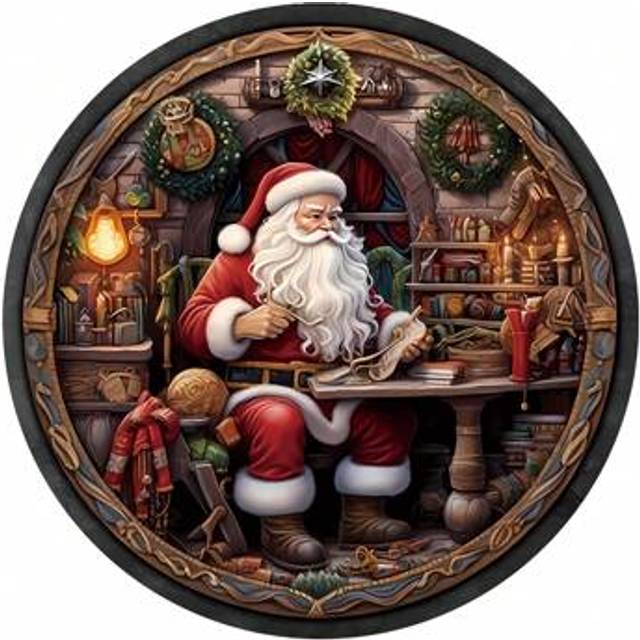 SHEIN 1pc Wooden Merry Decorative House Sign Santa Claus Decoration Sign For Family And Friends Gift Porch, Window, Wall, Farmhouse, Indoor, Outdoor Decorat
