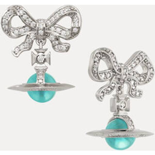 Vivienne Westwood Octavie Earrings Platinum-white-turquoise-cz Platinum-white-turquoise-cz Women - PLATINUM-WHITE-TURQUOISE-CZ - ---