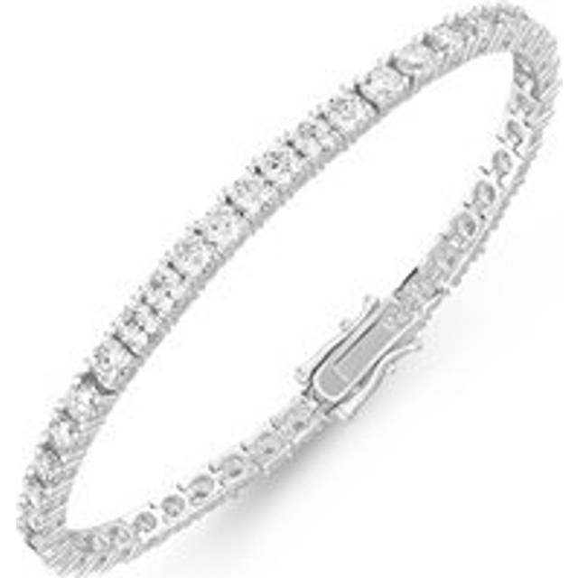 Silver 16.5cm Cubic Zirconia Tennis Bracelet - Silver/Rhodium Plate