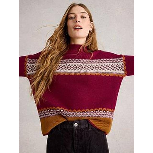 White Stuff Millie High Neck Lambswool Blend Fairisle Jumper
