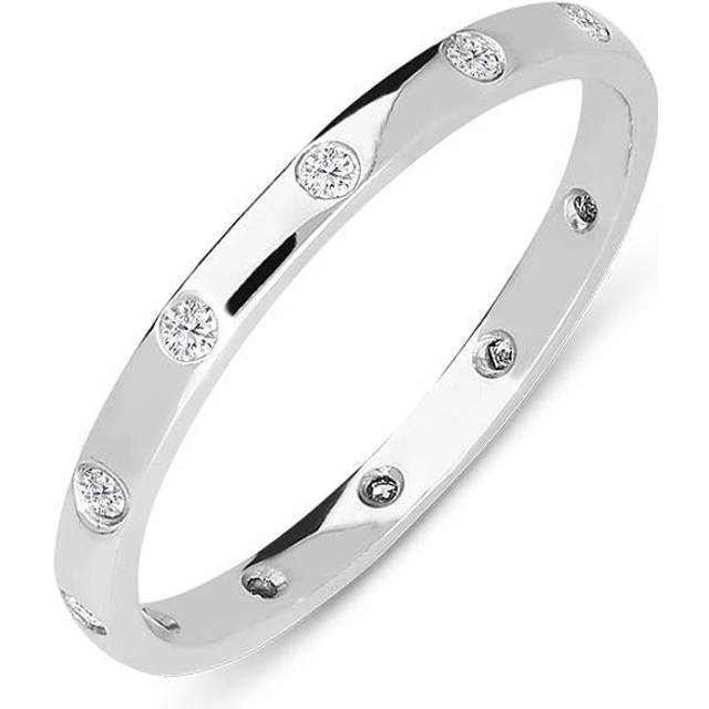 18ct White Gold 0.13ct Diamond Wedding Eternity Ring D - M
