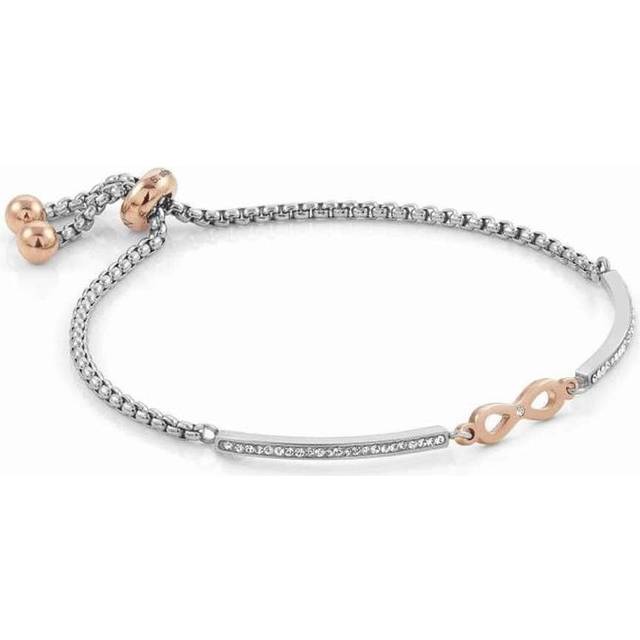 Nomination Milleluci Rose Gold Finish Infinity Toggle Pave Half Bangle 028004/024 - Two Colour