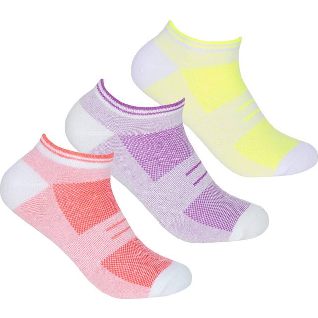 (Vibrant - 3 Pairs, 4-8) Ladies Womens Sport Activewear Trainer Liners Arch Support Low Cut Inner Socks Size 4-8