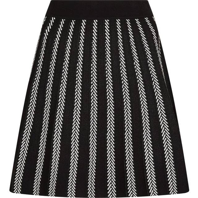 Apricot Women's Black Striped Knitted Mini Skirt New Look - UK 14