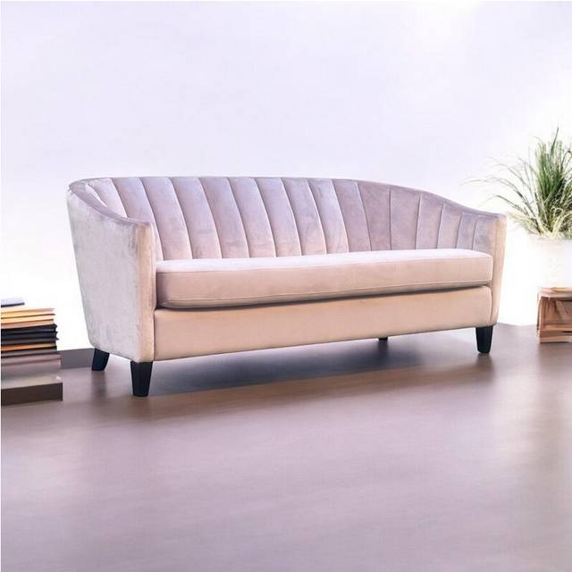 3 Seater Sofa - Velvet - L74 x W189 x H80 cm - Pink