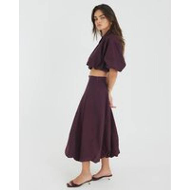 River Island Womens Red Bubble Hem Midi Skirt - 18