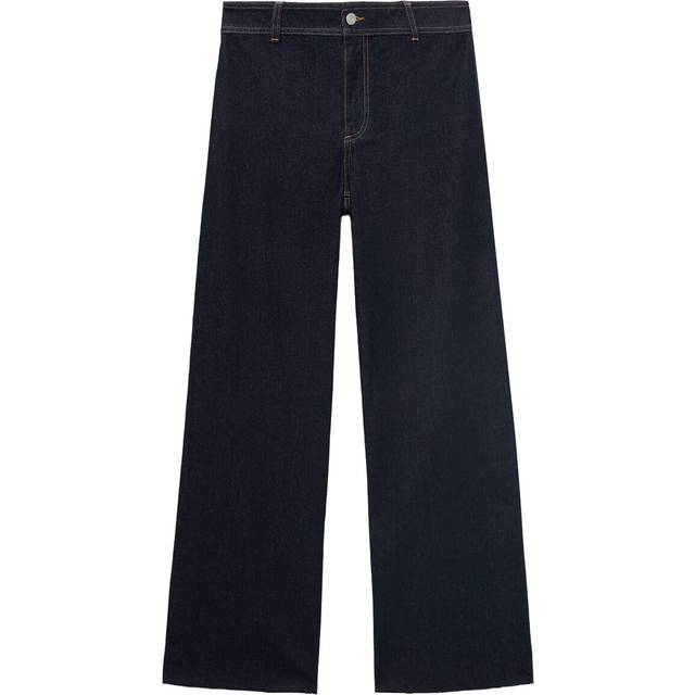 Mango Catherin Cotton Blend Wide Leg Denim Jeans